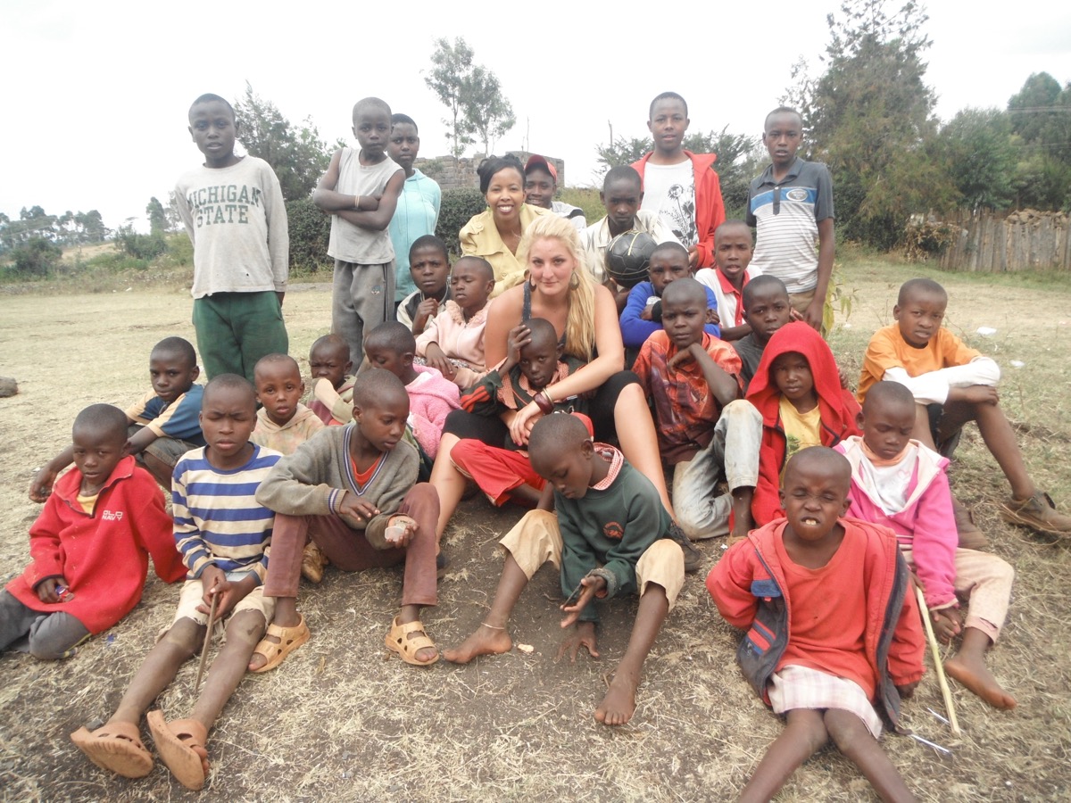 Children and mentors gathered together at a Nduta Angels Foundation community event